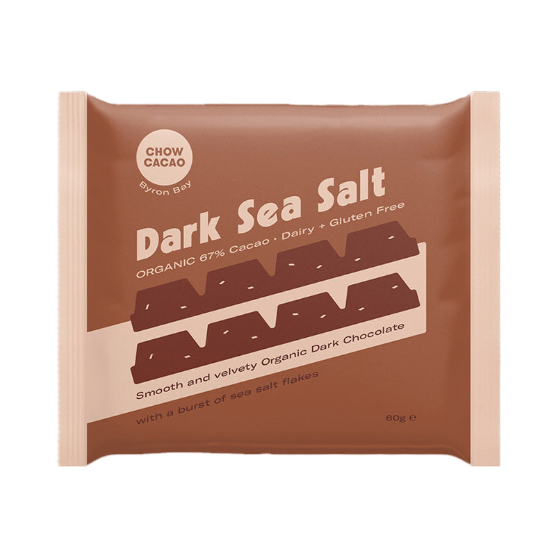 CHOW CACAO Dark Chocolate Block - Sea Salt 60g