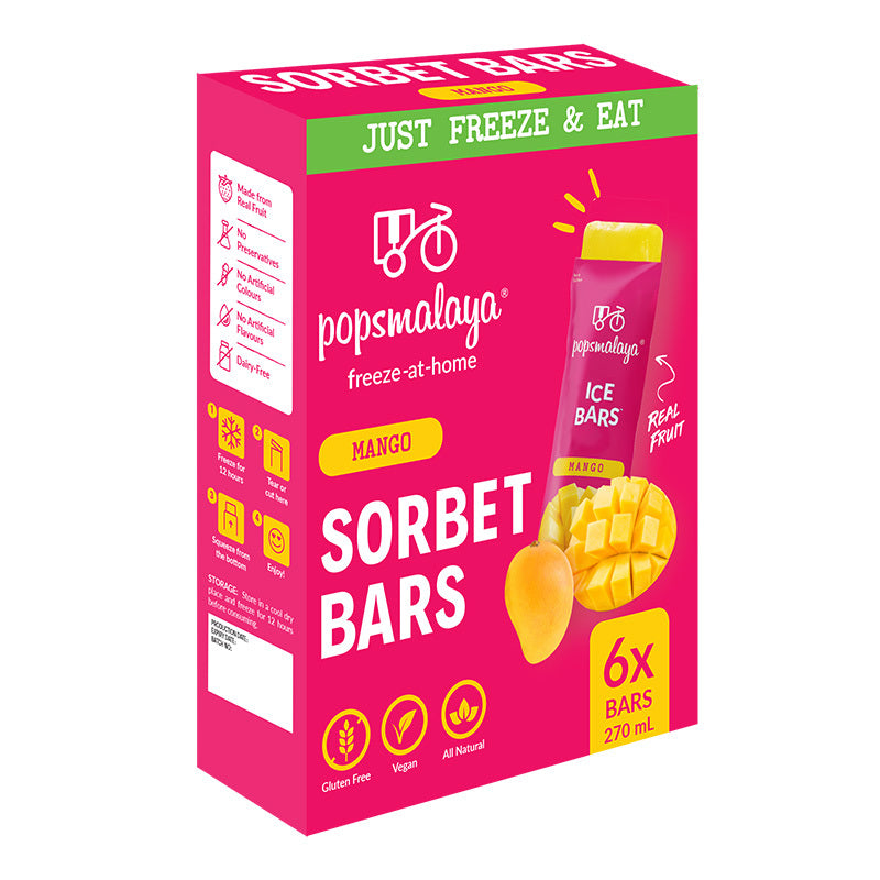 POPS MALAYA Freeze-at-home Sorbet Bars - Mango 6x45ml