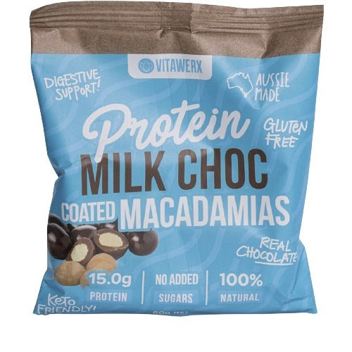VITAWERX Protein Milk Chocolate Coated Macadamias 60g