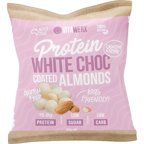 VITAWERX Protein White Chocolate Coated Almonds 60g
