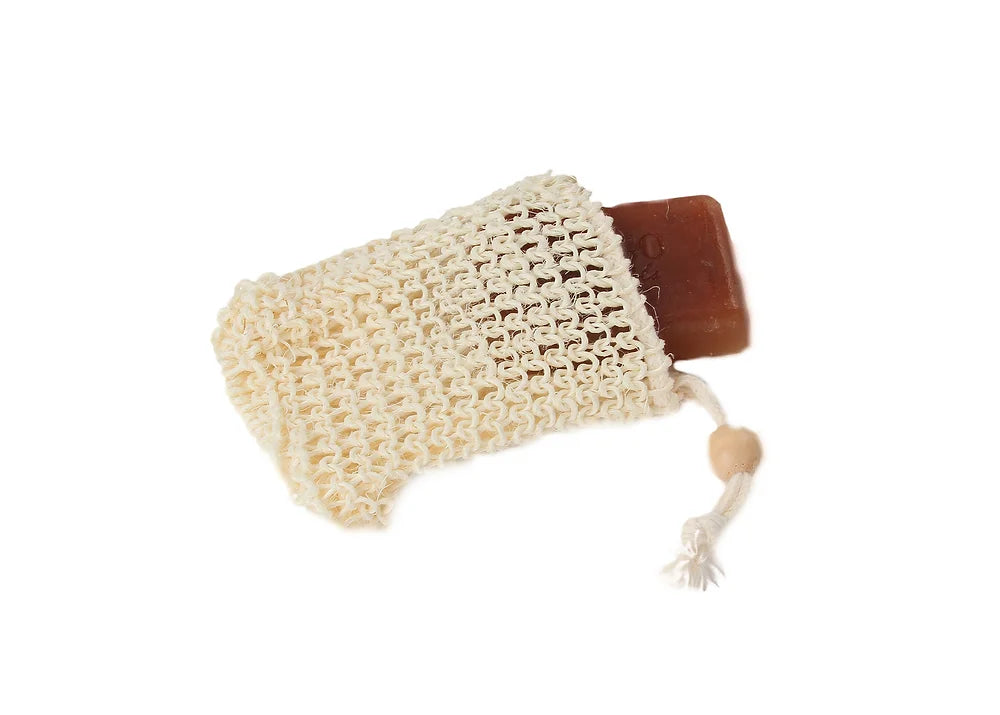 BASS BODY CARE Sisal Soap Holder Pouch with Drawstring Firm