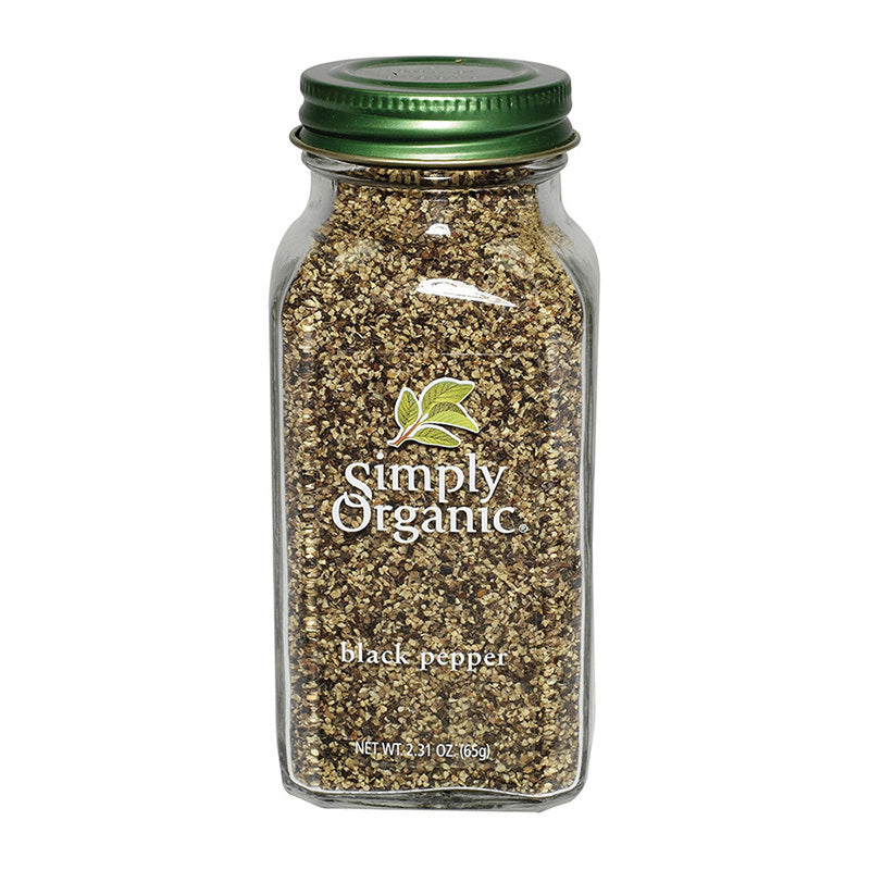 SIMPLY ORGANIC Black Pepper Medium Grind LARGE GLASS 65g