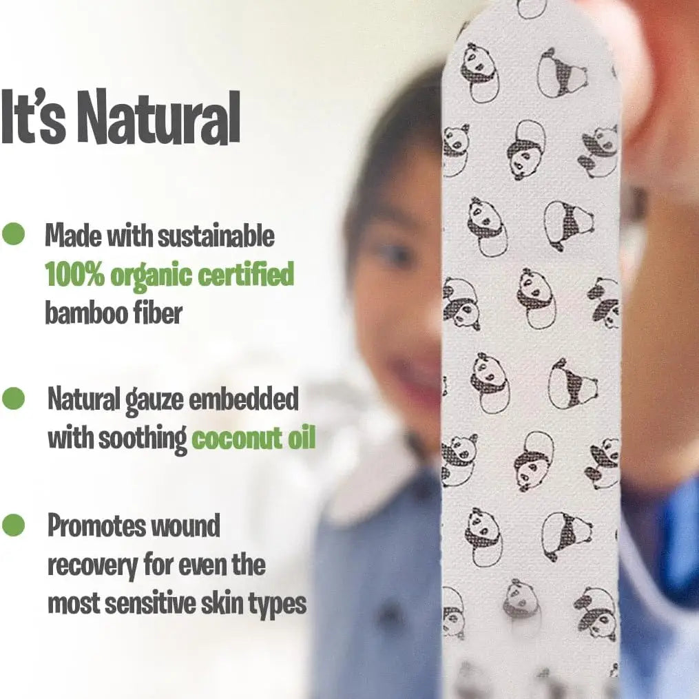 Patch Adhesive Bandages Panda Coconut Oil Kids - 20pk