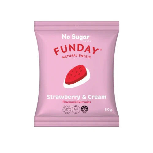 Funday Strawberry & Cream Flavoured Gummies 50g