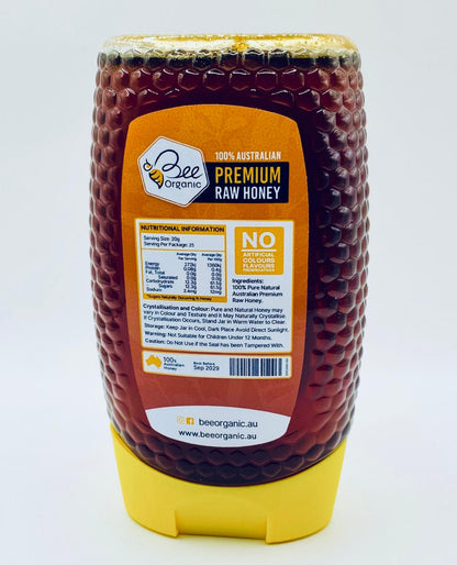 BEE ORGANIC Premium Pure Raw Honey Squeeze Bottle