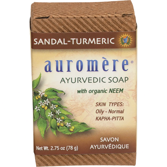 AUROMERE Neem Soap Ayurvedic Sandal Turmeric