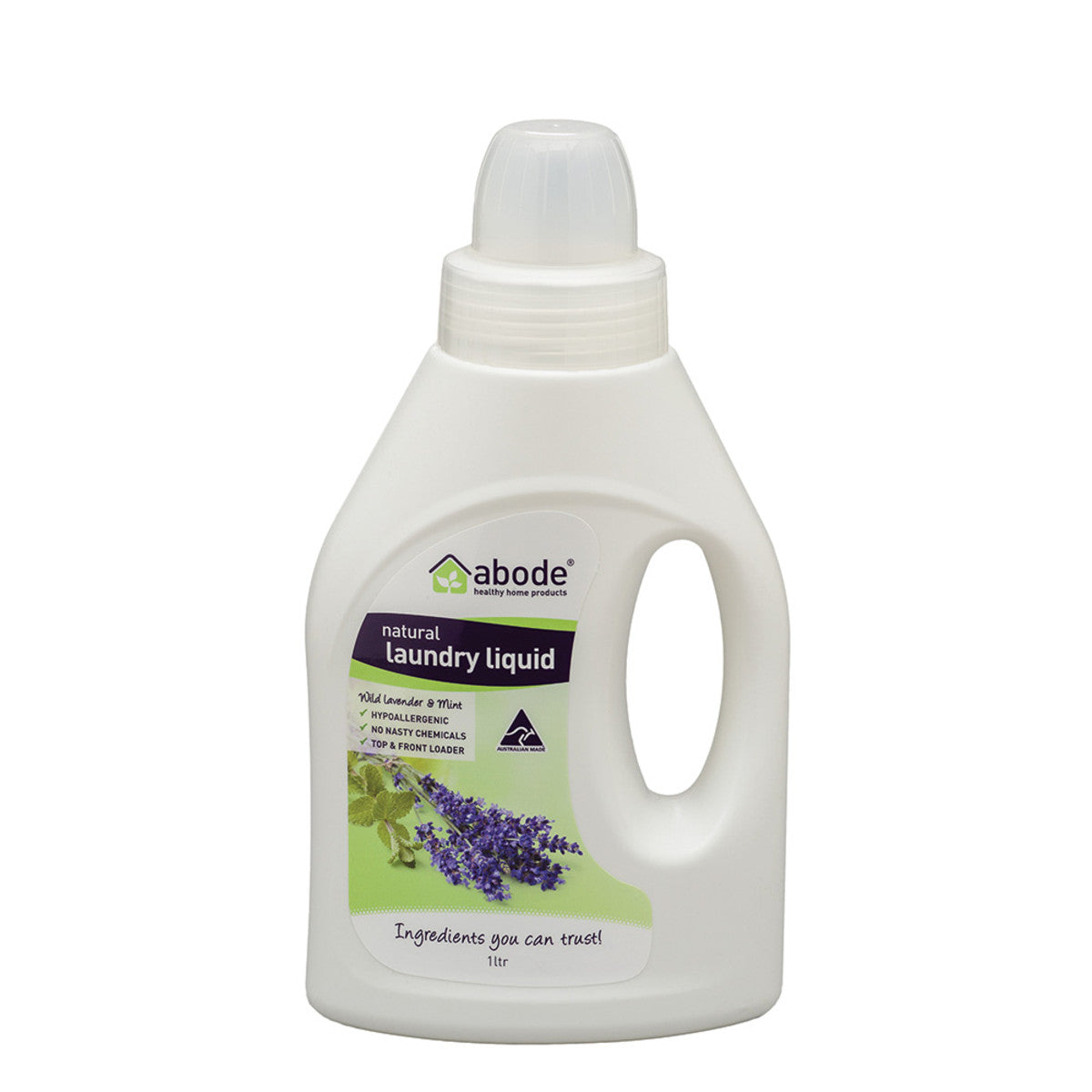 Abode Laundry Liquid (Front & Top Loader) Wild Lavender & Mint 1L