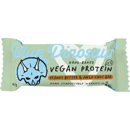 BLUE DINOSAUR Hand-Baked Vegan Protein Bar PB & Mylk Chocolate