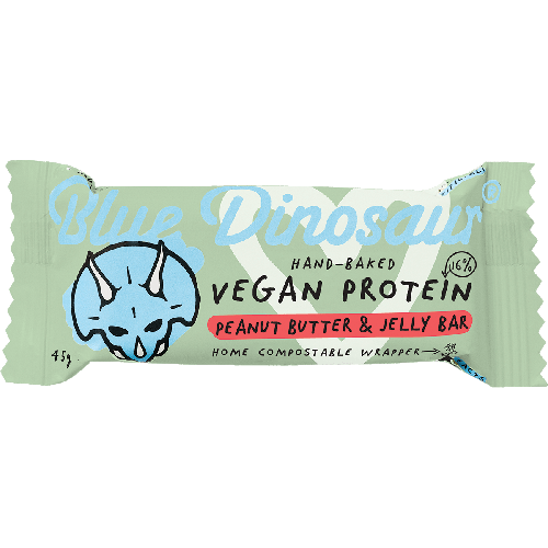 BLUE DINOSAUR Hand-Baked Vegan Protein Bar Peanut Butter & Jelly