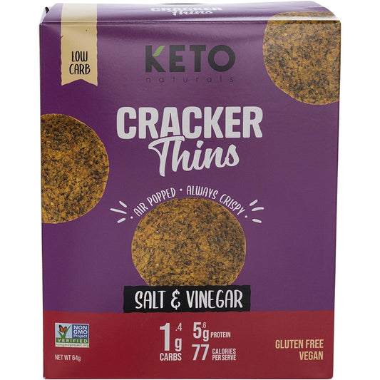 KETO NATURALS Cracker Thins Salt & Vinegar