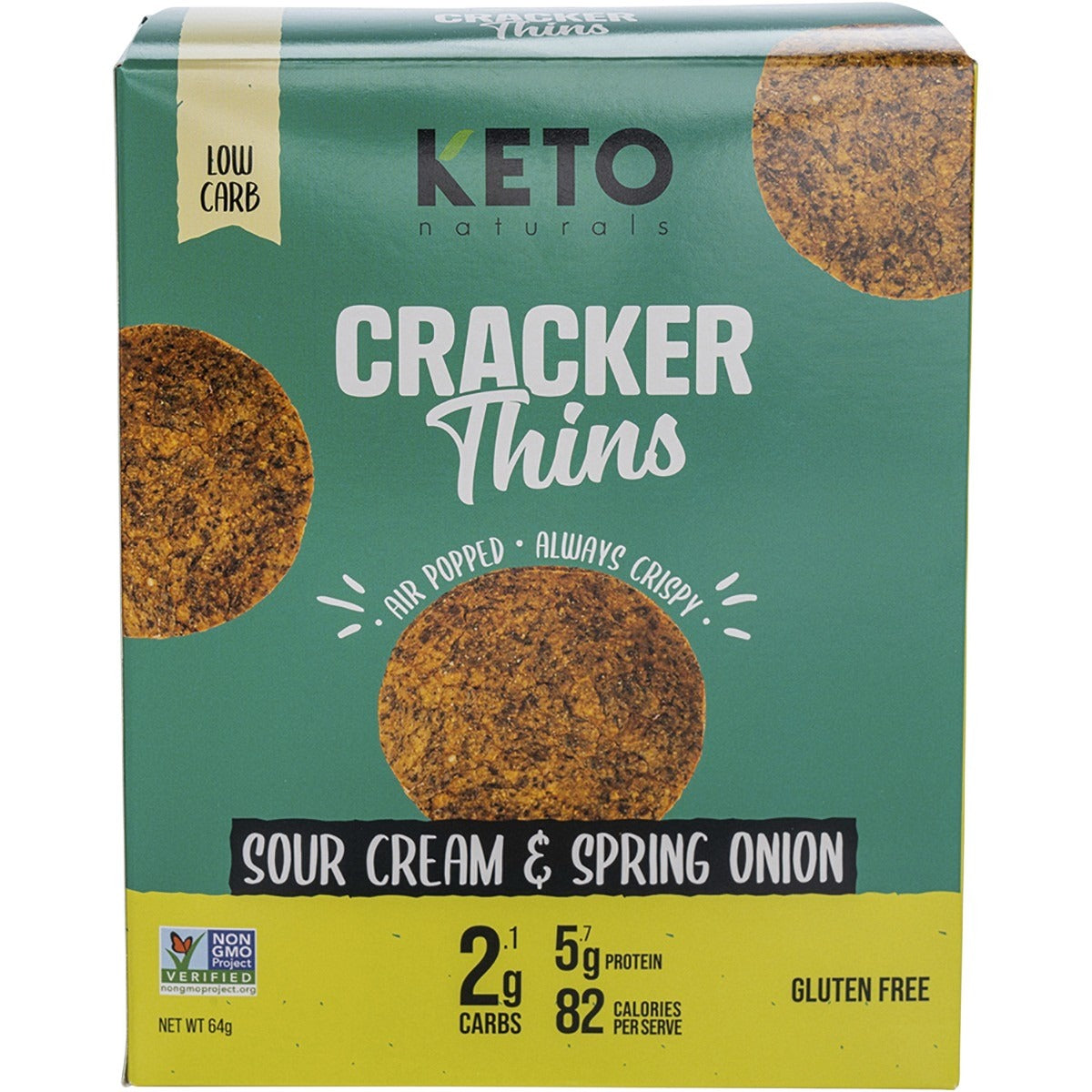 KETO NATURALS Cracker Thins Sour Cream & Spring Onion