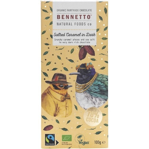 BENNETTO Organic Dark Chocolate Salted Caramel In Dark