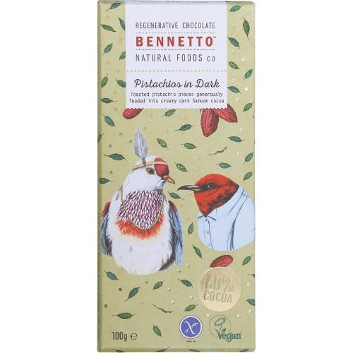 BENNETTO Organic Dark Chocolate Pistachios in Dark