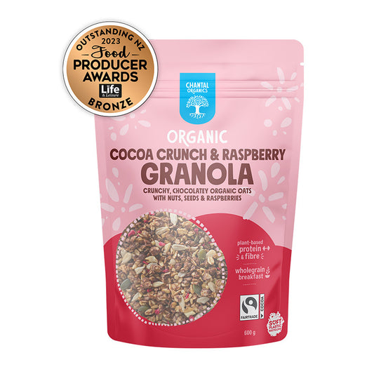 CHANTAL ORGANICS Cocoa Crunch & Raspberry Granola 600g