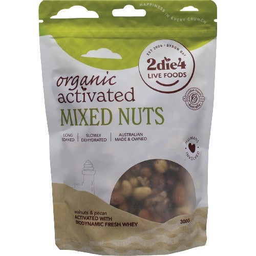 2DIE4 LIVE FOODS Organic Activated Mixed Nuts Activated with Fresh Whey 300g