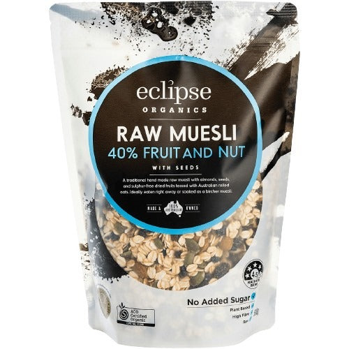 ECLIPSE ORGANICS Organic Raw Muesli 40% Fruit and Nut 500g