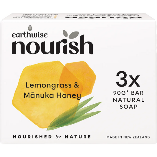 EARTHWISE NOURISH Natural Soap Bar Lemongrass & Manuka Honey 3pk