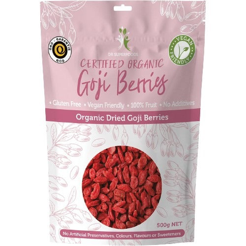 DR SUPERFOODS Dried Goji Berries Certified Organic 500g