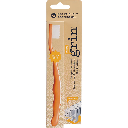 GRIN Biodegradable Toothbrush Kids Extra Soft Orange