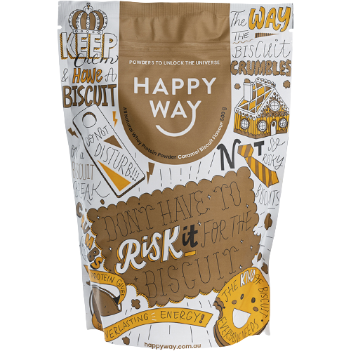 HAPPY WAY Whey Protein Powder Caramel Biscuit 500g