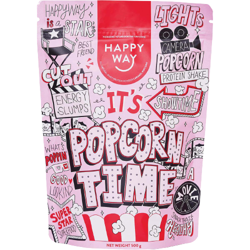 HAPPY WAY Whey Protein Powder Caramel Popcorn 500g