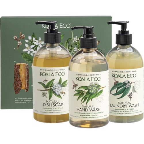 Koala Eco Clean & Safe Gift Pack Hand Wash, Laundry Wash & Dish Soap 3pk