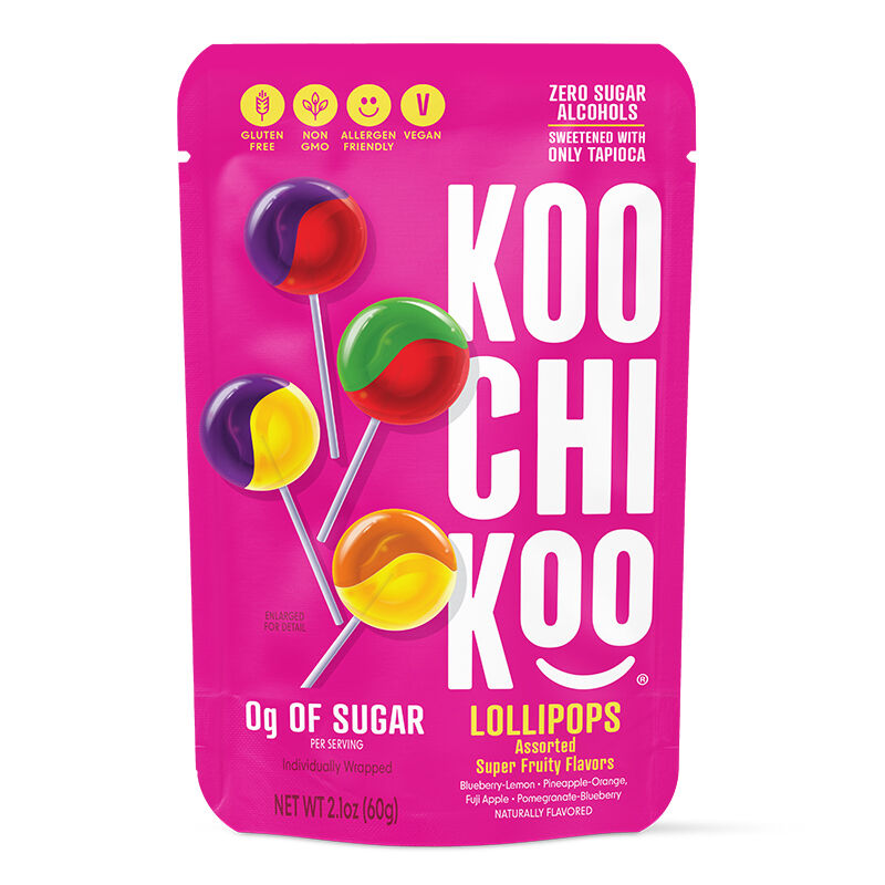 KOOCHIKOO Organic No Sugar Lollipops 4 Flavours 60g