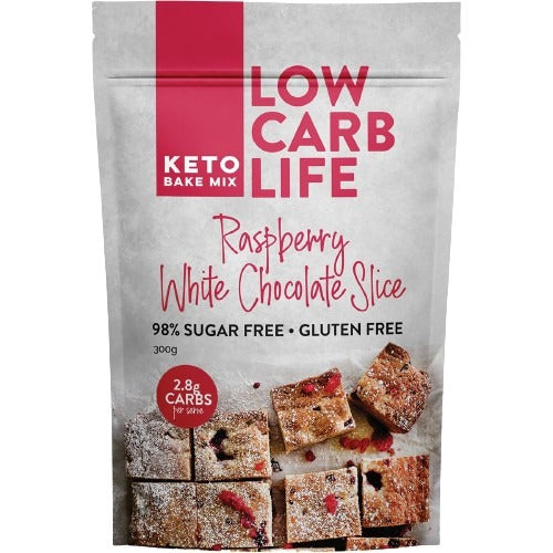 LOW CARB LIFE Raspberry White Chocolate Slice Keto Bake Mix 300g