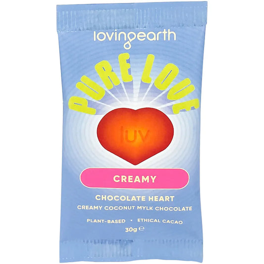 LOVING EARTH Creamy Coconut Mylk Chocolate Heart 30g