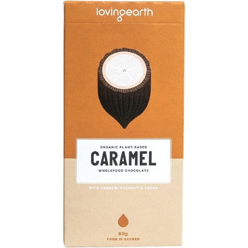 LOVING EARTH Caramel Wholefood Chocolate Cashew, Coconut & Cacao