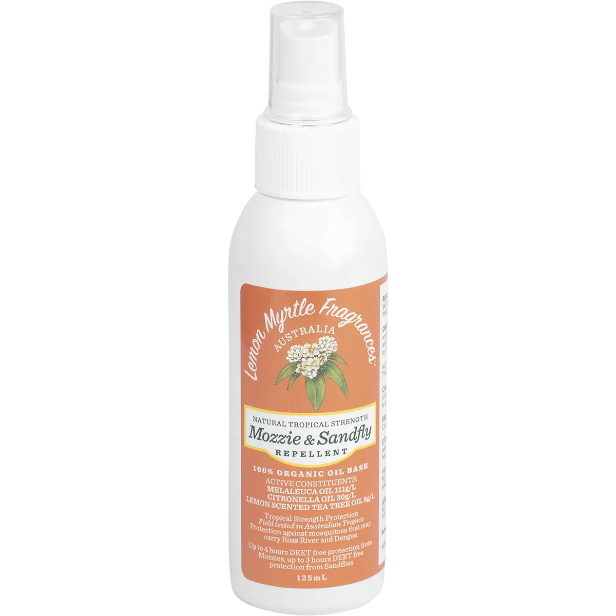 LEMON MYRTLE FRAGRANCES Mozzie & Sandfly Repellent 125ml