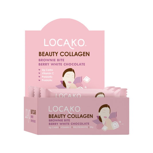 Locako Collagen Brownie Bite (Beauty Collagen) Berry White Chocolate 30g