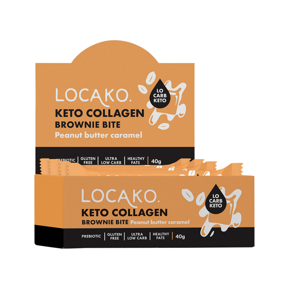 Locako Keto Collagen Brownie Bite Peanut Butter Caramel 40g