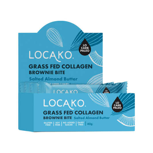 Locako Collagen Brownie Bite (Grass Fed Collagen) Salted Almond Butter 38g