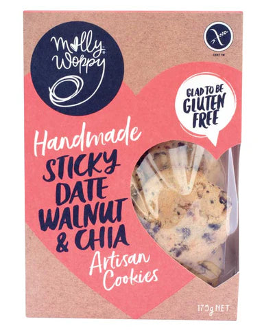 Molly Woppy Artisan Cookies Sticky Date, Walnut and Chia 175g