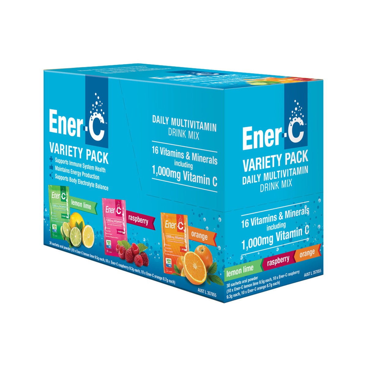 Martin & Pleasance Ener-C Daily Multivitamin Drink Mix (1000mg Vitamin C) Variety Pack Sachet x 30 Pack