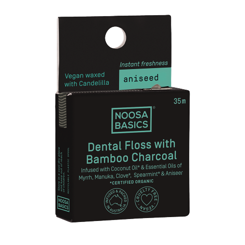 NOOSA BASICS Dental Floss with Bamboo Charcoal - Aniseed 35m