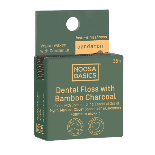 NOOSA BASICS Dental Floss with Bamboo Charcoal - Cardamon 35m