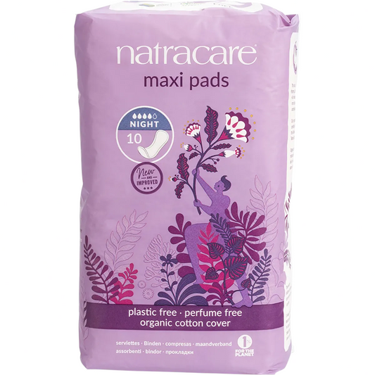 NATRACARE Maxi Pads Night Time 10pk