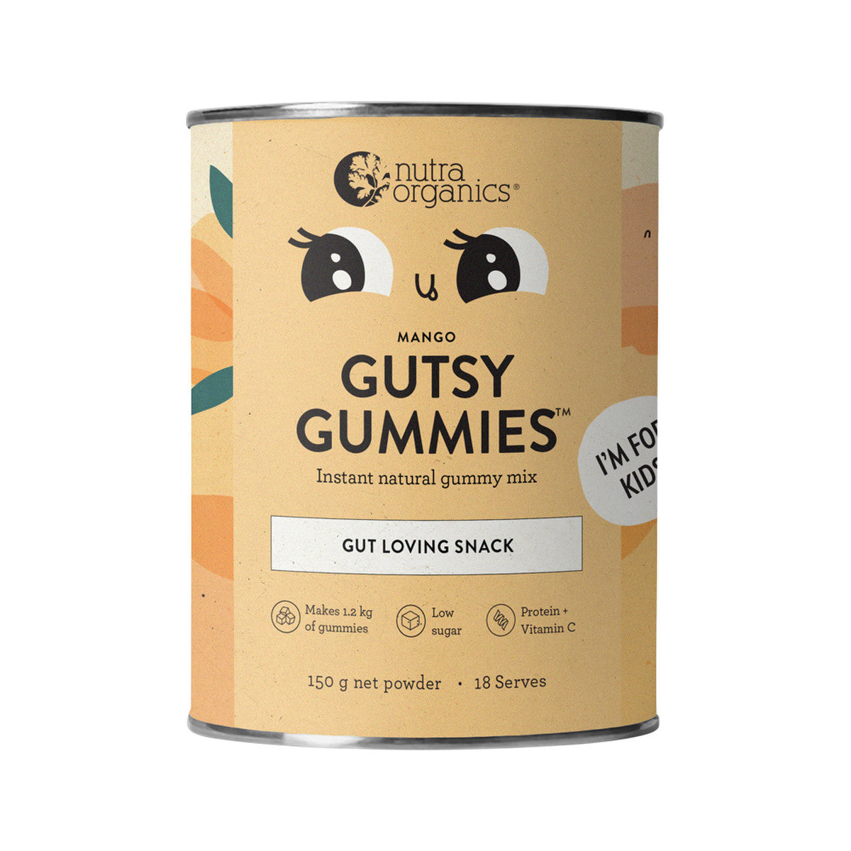 Nutra Organics Gutsy Gummies (Gut Loving Snack) Mango 150g x Mould included