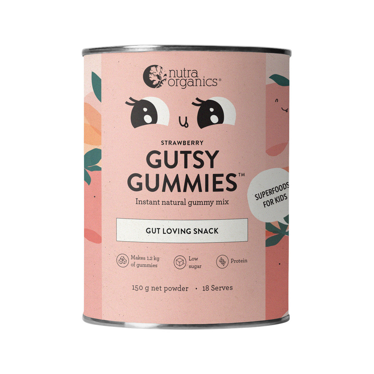 Nutra Organics Gutsy Gummies (Gut Loving Snack) Strawberry 150g x Mould included