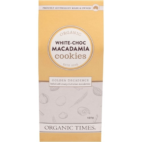 ORGANIC TIMES Cookies White Choc Macadamia 150g