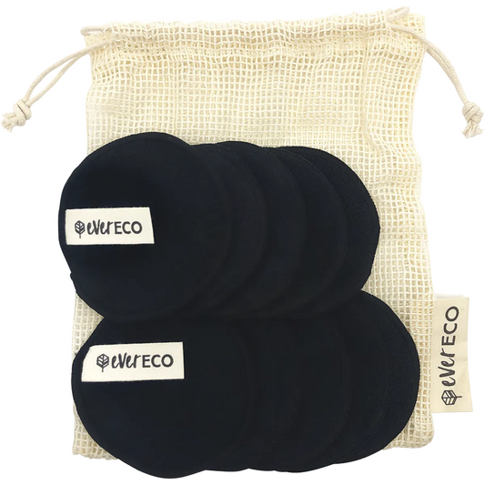 EVER ECO Reusable Bamboo Makeup Removal Pads Black 10pk