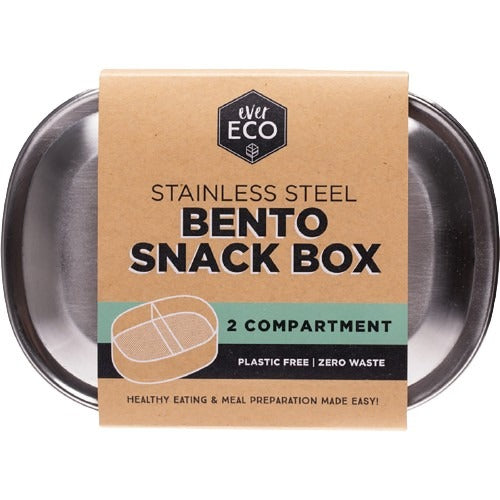 EVER ECO Stainless Steel Bento Snack Box 2 Compartments 580ml