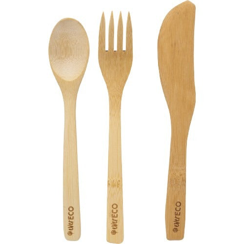 EVER ECO Bamboo Cutlery Set with Organic Cotton Pouch 1