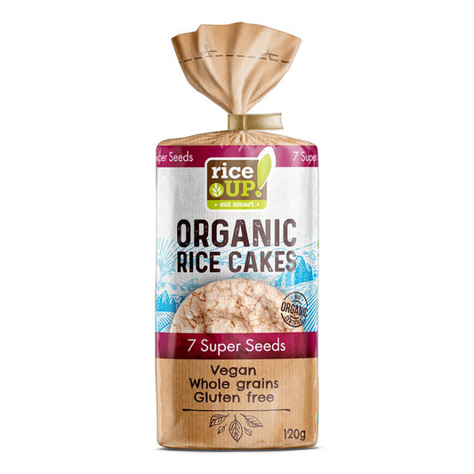 RICE UP Organic Brown Rice Cakes 7 Super Seeds 120g