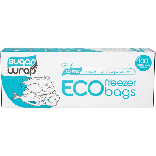 SUGARWRAP Eco Freezer Bags Made from Sugarcane Medium 100pk