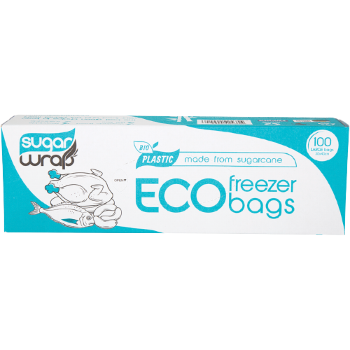 SUGARWRAP Eco Freezer Bags Made from Sugarcane Large 100pk