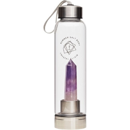 SUMMER SALT BODY Crystal Elixir Glass Water Bottle Amethyst 550ml