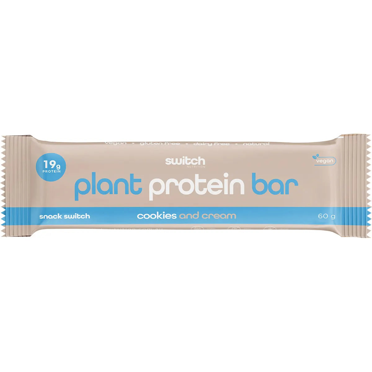 SWITCH NUTRITION Protein Bar Plant Based Cookies and Cream 60g